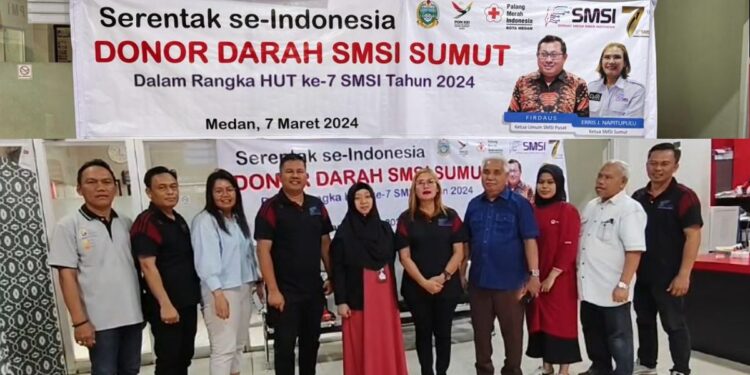 Berterima Kasih ke SMSI Sumut Telah Donorkan Darah, PMI Medan: Selamat HUT ke-7 SMSI